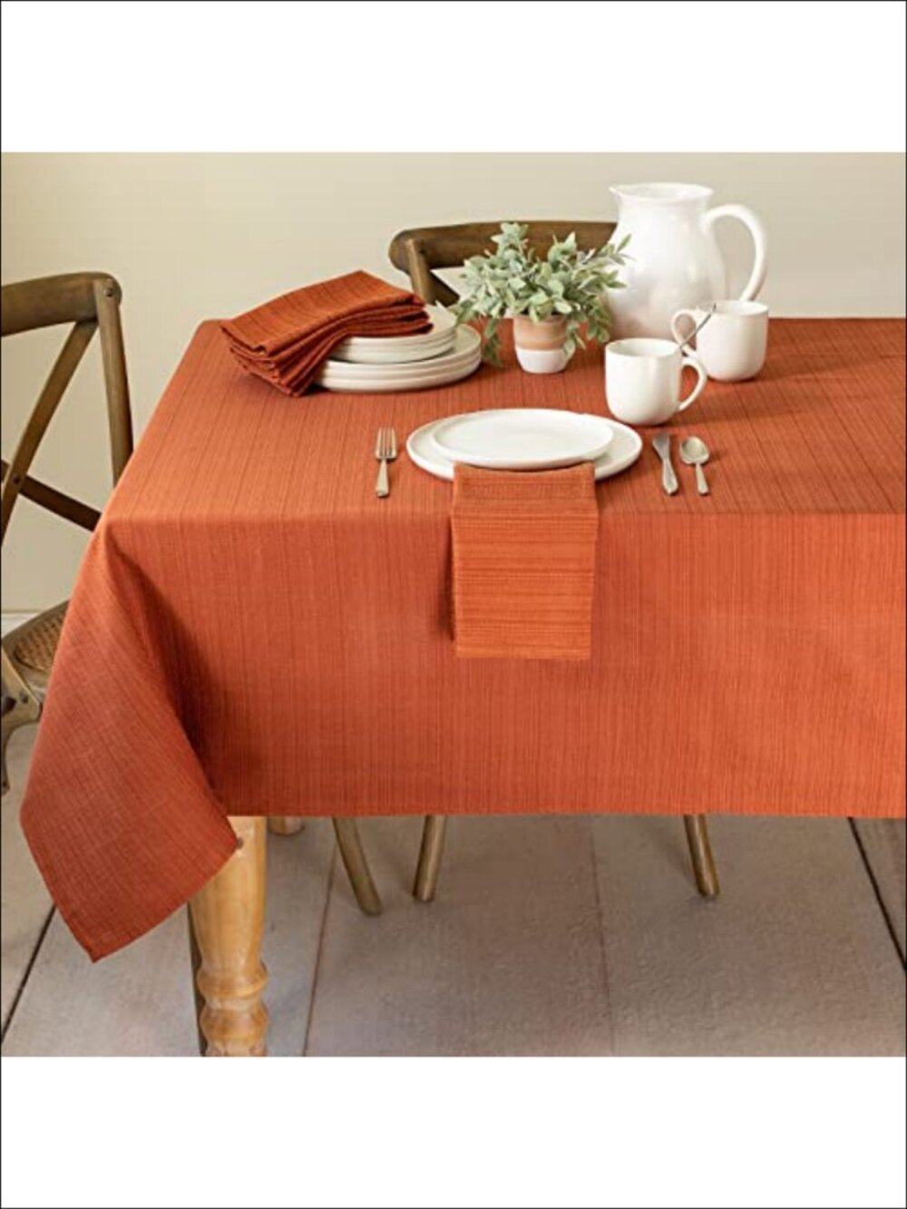 Benson Mills Cameron Damask Tablecloth 60x84 Rectangular Dining
